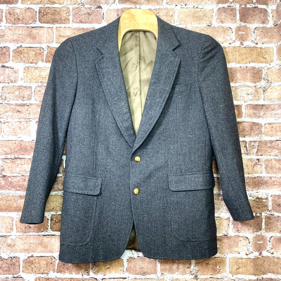 Vintage 1990’s Neil Martin for The Broadway 100% Wool Sport Coat Grey 44L Korea - Picture 1 of 11